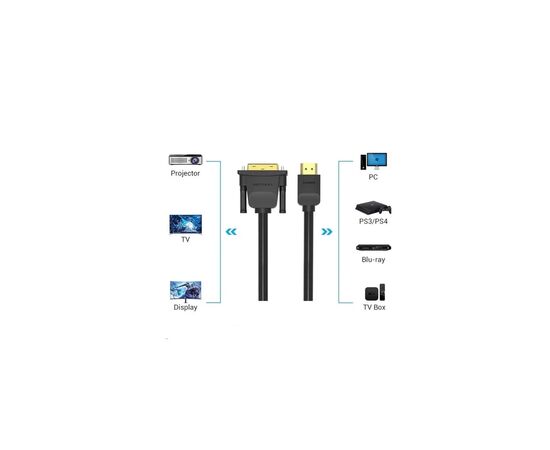 Кабель мультимедийный HDMI M to DVI M 1.0m black Vention (ABFBF), изображение 5