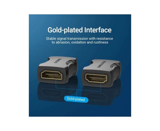 Перехідник HDMI F to HDMI F black Vention (AIRB0), зображення 5
