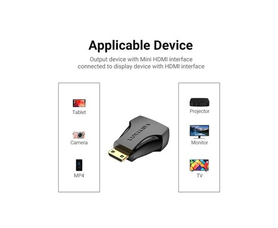 Переходник HDMI to Mini HDMI black Vention (AISB0), изображение 7
