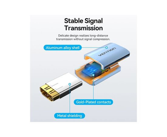 Переходник HDMI F to HDMI F 8K Aluminum black Vention (AIUH0), изображение 6