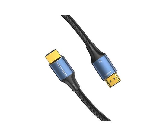 Кабель мультимедийный HDMI M to HDMI M 2.0m 8K cotton braided blue Vention (ALGLH), изображение 2
