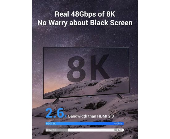 Кабель мультимедийный HDMI M to HDMI M 5.0m 8K cotton braided blue Vention (ALGLJ), изображение 6