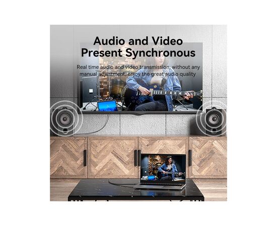 Кабель мультимедийный HDMI M to HDMI M 1.5m 4K black Vention (ALIBG), изображение 4