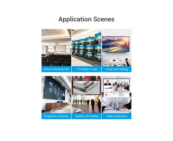 Кабель мультимедийный HDMI M to HDMI M 1.0m 4K cotton braided black zinc alloy Vention (ALMBF), изображение 10