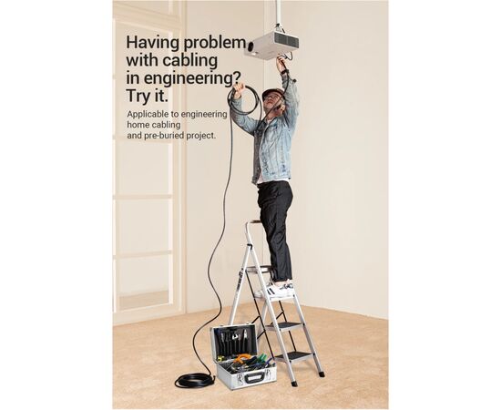 Кабель мультимедийный HDMI M to HDMI M 1.0m 4K cotton braided black zinc alloy Vention (ALMBF), изображение 9