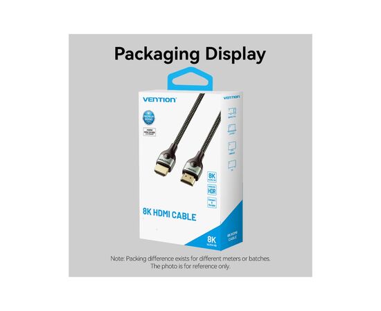 Кабель мультимедийный HDMI M to HDMI M 1.5m 8K ultra thin cotton braided green Vention (ALOGG), изображение 9