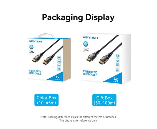 Кабель мультимедийный HDMI M to HDMI M 70.0m 4K fiber optic black Vention (ALSBAX), изображение 3