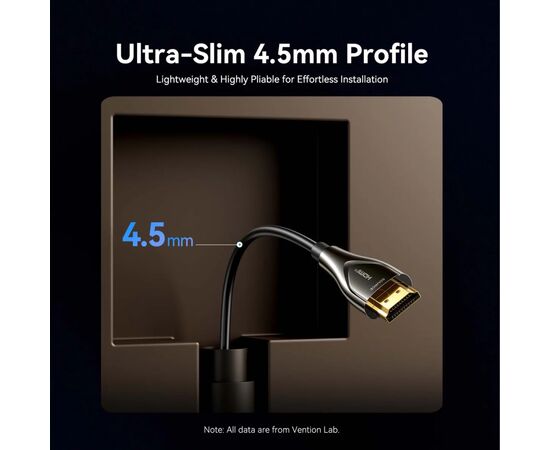 Кабель мультимедийный HDMI M to HDMI M 70.0m 4K fiber optic black Vention (ALSBAX), изображение 8
