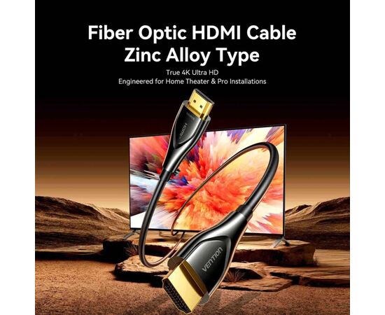 Кабель мультимедийный HDMI M to HDMI M 20.0m 4K fiber optic black Vention (ALSBQ), изображение 2