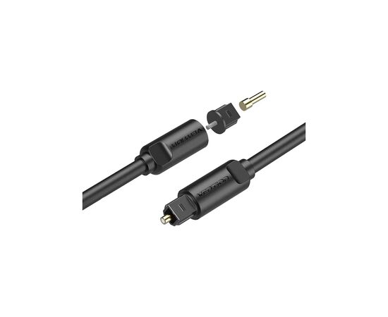 Кабель мультимедийный Optical Toslink 1.0m black Vention (BAEBF), изображение 2
