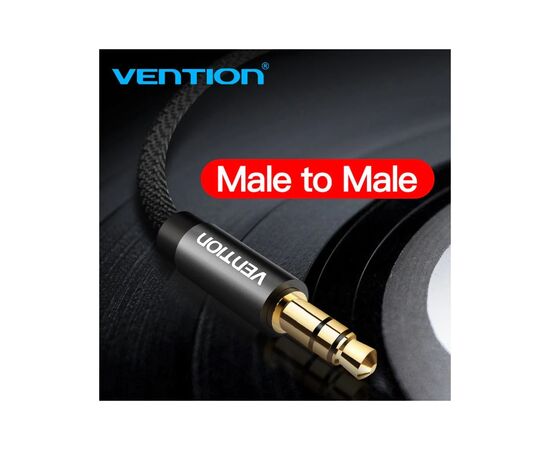Кабель мультимедийный 3.5mm M to 3.5mm M 1.0m fabric black Vention (BAGBF), изображение 2