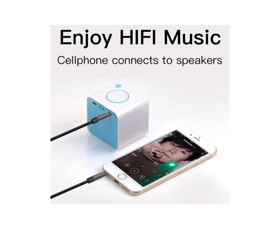 Кабель мультимедийный 3.5mm M to 3.5mm M 1.0m fabric black Vention (BAGBF), изображение 4