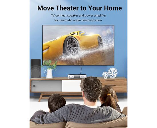 Кабель мультимедийный Optical Toslink 1.0m gray Vention (BAVHF), изображение 4