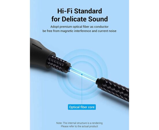 Кабель мультимедийный Optical Toslink 1.0m gray Vention (BAVHF), изображение 5