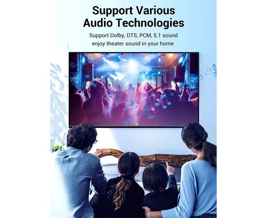 Кабель мультимедийный Optical Toslink 1.0m gray Vention (BAVHF), изображение 7