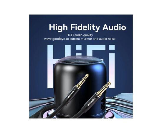 Кабель мультимедийный 3.5mm M to 3.5mm M 1.5m black Vention (BAXBG), изображение 2