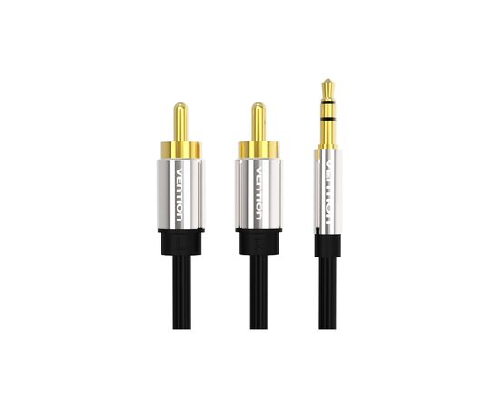 Кабель мультимедийный 3.5mm M to 2xRCA M 1.0m black Vention (BCFBF)