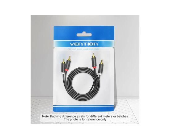 Кабель мультимедийный 2xRCA M to 2xRCA M 1.5m black Vention (BCMBG), изображение 3