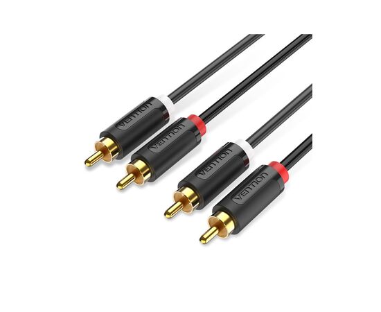 Кабель мультимедийный 2xRCA M to 2xRCA M 1.5m black Vention (BCMBG)