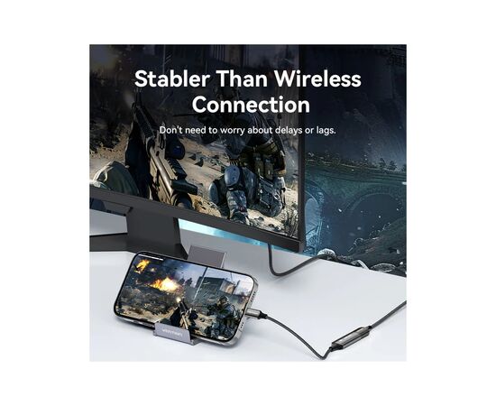 Кабель мультимедийный USB-C to DisplayPort M 0.25m 8K black Vention (CRGBC), изображение 4