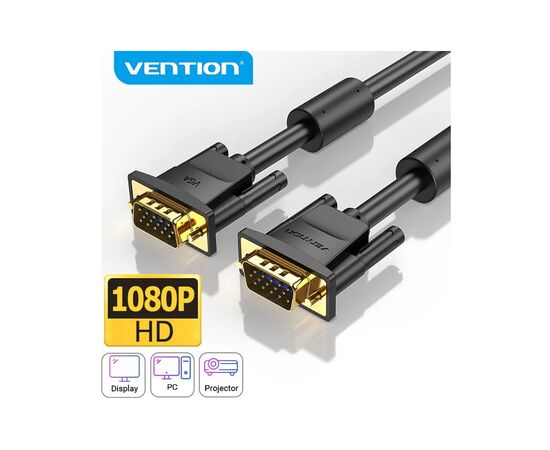 Кабель мультимедийный VGA M to VGA M 5.0m black Vention (DAEBJ), изображение 5