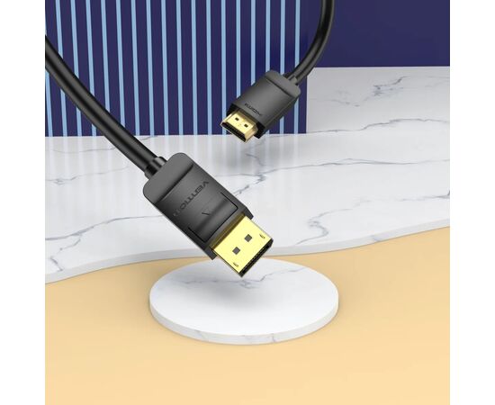 Кабель мультимедийный DisplayPort M to HDMI M 1.5m black Vention (HADBG), изображение 2