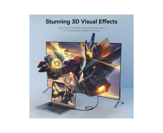 Кабель мультимедийный DisplayPort M to DisplayPort M 1.0m 4K black Vention (HAKBF), изображение 4