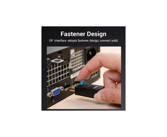 Кабель мультимедийный DisplayPort M to VGA M 1.5m black Vention (HBLBG), изображение 3