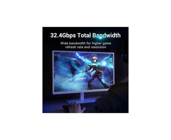 Кабель мультимедийный DisplayPort M to DisplayPort M 1.0m black Vention (HCCBF), изображение 6