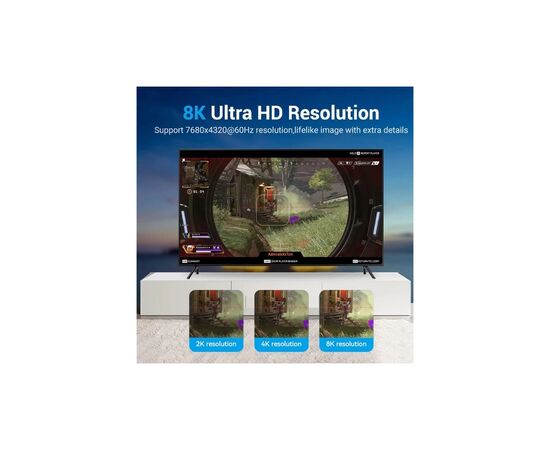 Кабель мультимедийный DisplayPort M to DisplayPort M 1.0m black Vention (HCCBF), изображение 8