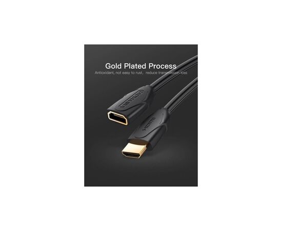 Кабель мультимедийный HDMI M to HDMI F 0.5m black Vention (VAA-B06-B050), изображение 2