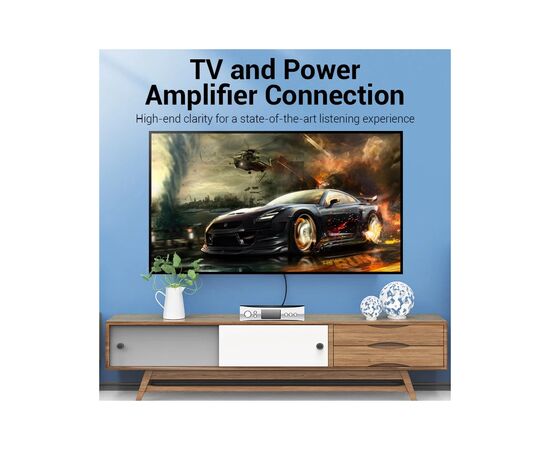 Кабель мультимедийный 2xRCA M to 2xRCA M 1.0m black Vention (VAB-R06-B100), изображение 4