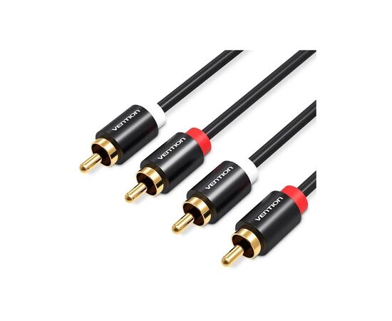 Кабель мультимедийный 2xRCA M to 2xRCA M 1.0m black Vention (VAB-R06-B100)