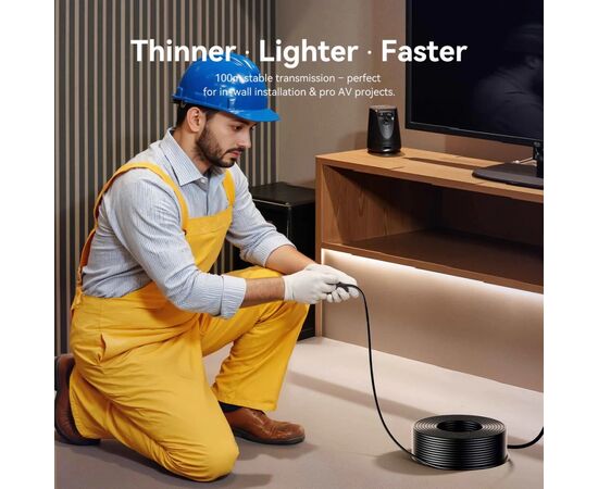 Кабель мультимедійний HDMI M to HDMI M 15.0m 4K fiber optic zinc alloy black Vention (ALSBN), зображення 5