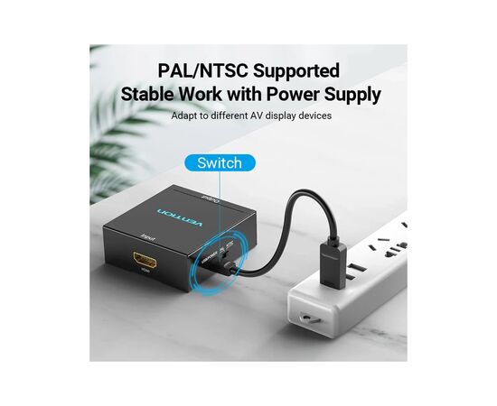 Конвертор HDMI to RCA Metal Type black Vention (AEEB0), изображение 11