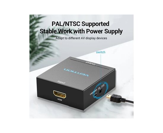 Конвертор HDMI to RCA Metal Type black Vention (AEEB0), изображение 8