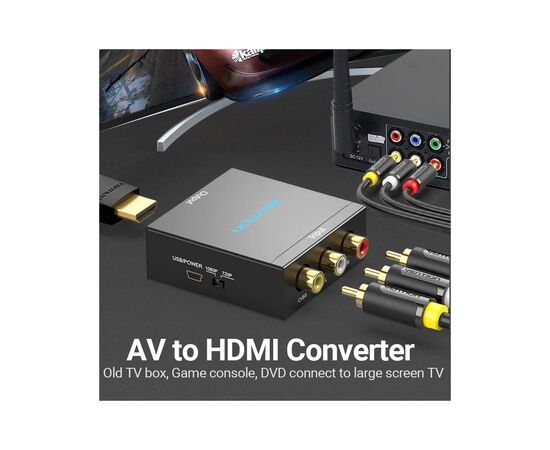 Конвертор RCA to HDMI black Vention (AEFB0), изображение 2