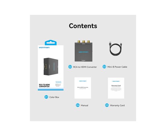 Конвертор RCA to HDMI black Vention (AEFB0), изображение 8