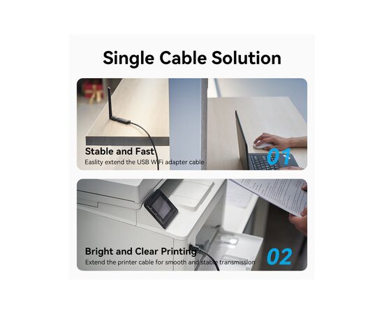 Дата кабель USB 2.0 AM/AF 5.0m Active black Vention (CBKBJ), изображение 6