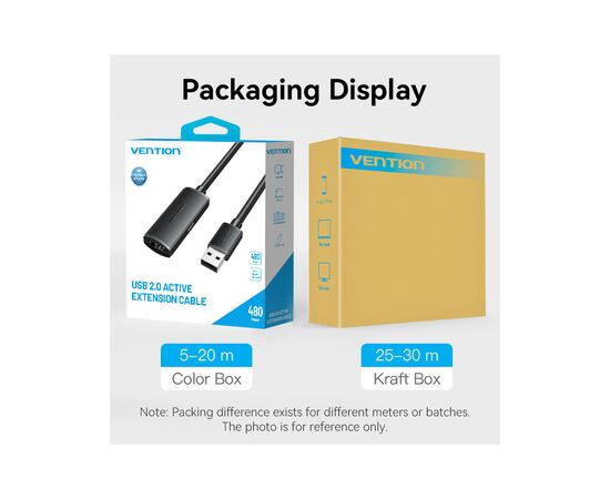 Дата кабель USB 2.0 AM/AF 5.0m Active black Vention (CBKBJ), изображение 7