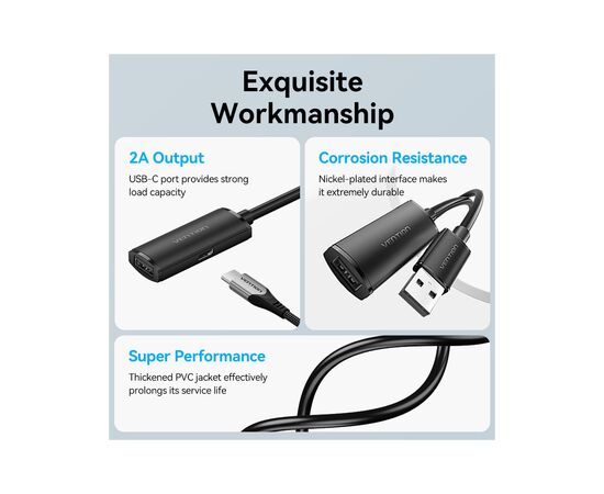 Дата кабель USB 2.0 AM/AF 15.0m Active black Vention (CBKBN), изображение 6