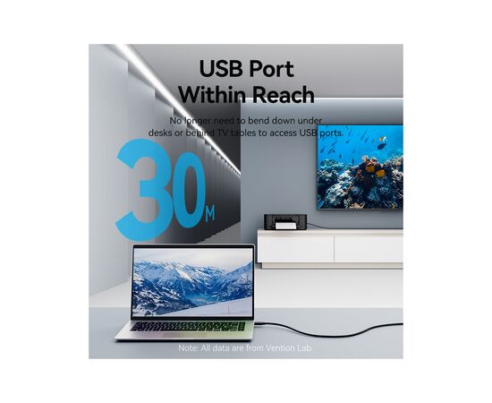 Дата кабель USB 2.0 AM/AF 25.0m Active black Vention (CBKBS), изображение 4