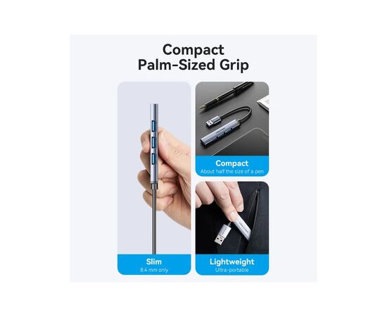 Концентратор Vention USB 3.0 to 1xUSB 3.0 + 3xUSB 2.0 0.15m gray (CKOHB), изображение 2