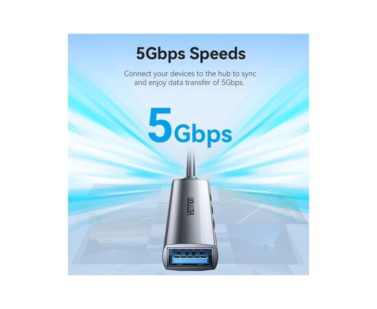 Концентратор Vention USB 3.0 to 1xUSB 3.0 + 3xUSB 2.0 0.15m gray (CKOHB), изображение 8