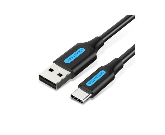 Дата кабель USB 2.0 AM to USB-C 1.0m 3A black Vention (COKBF)