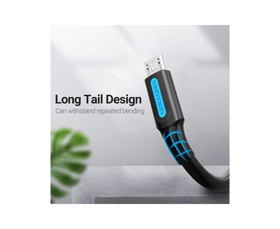 Дата кабель USB 2.0 AM to Micro 5P 1.0m 3A black Vention (COLBF), изображение 7