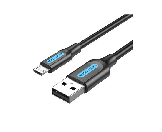 Дата кабель USB 2.0 AM to Micro 5P 1.0m 3A black Vention (COLBF)