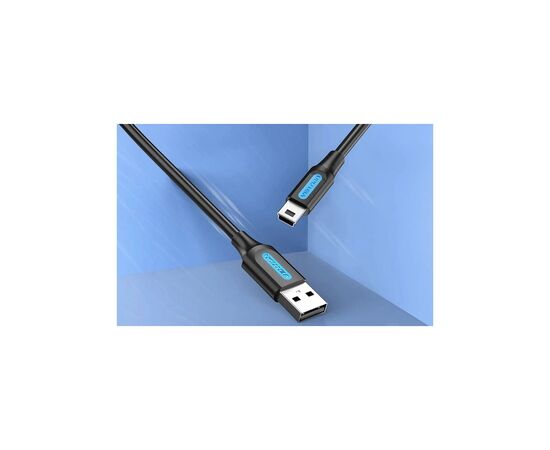 Дата кабель USB 2.0 AM to Mini 5P 0.5m black Vention (COMBD), зображення 2