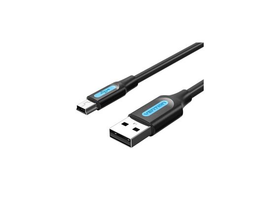Дата кабель USB 2.0 AM to Mini 5P 0.5m black Vention (COMBD)