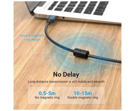Кабель для принтера USB 2.0 AM/BM 5.0m black Vention (COQBJ), изображение 3